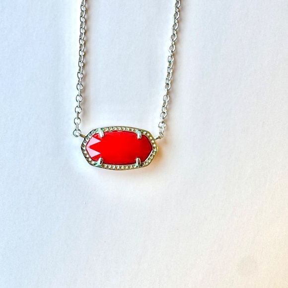 Kendra Scott Elisa pendant necklace red in silver tone - Picture 4 of 4